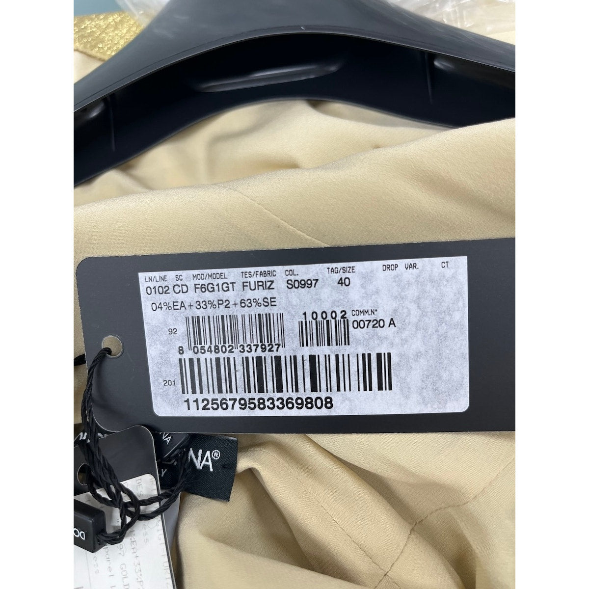 NWT DOLCE & GABBANA One-shoulder Metallic Silk blend Midi Dress Gold 40 S