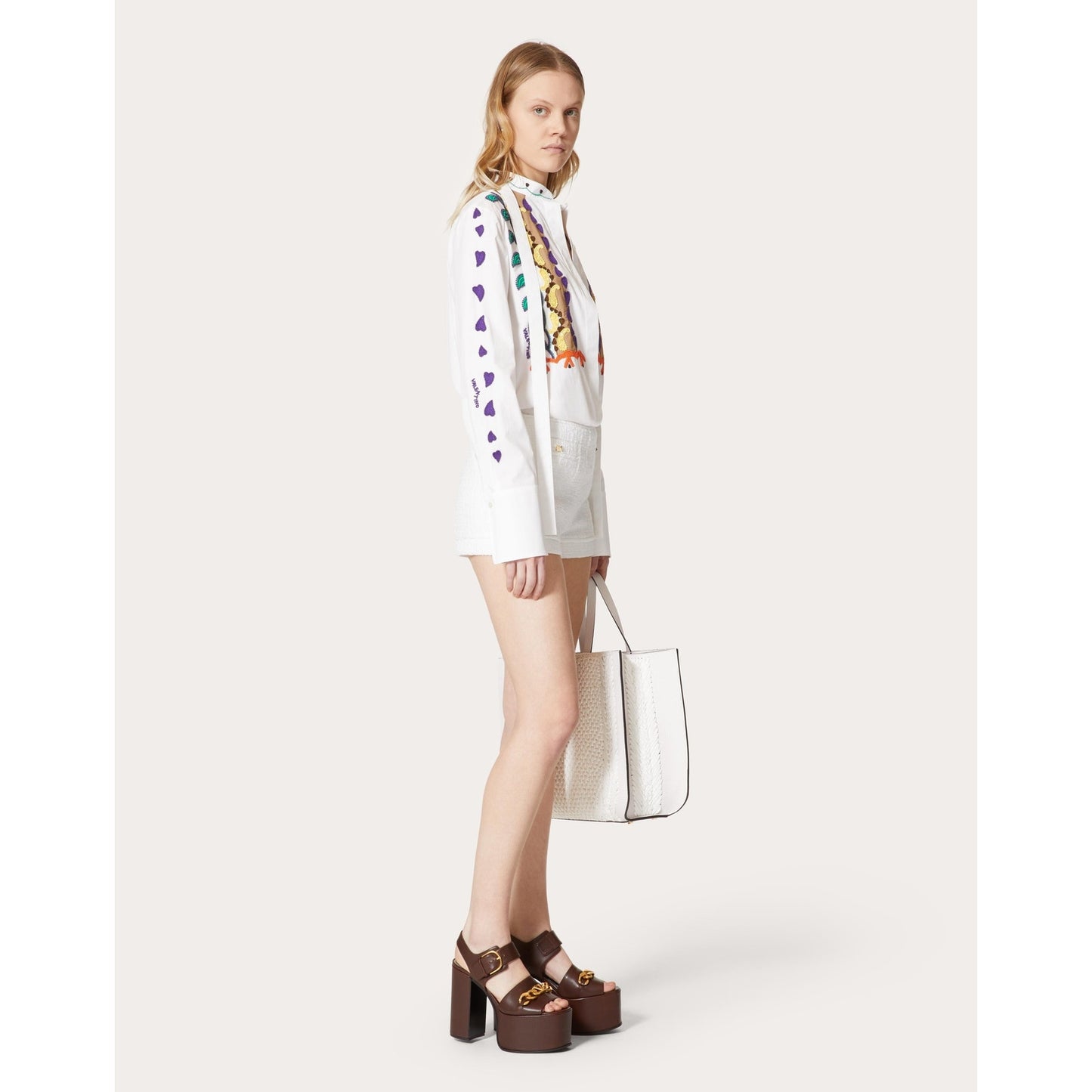 Valentino Garavani Brown VLogo Chain 130 Platform Sandals 36