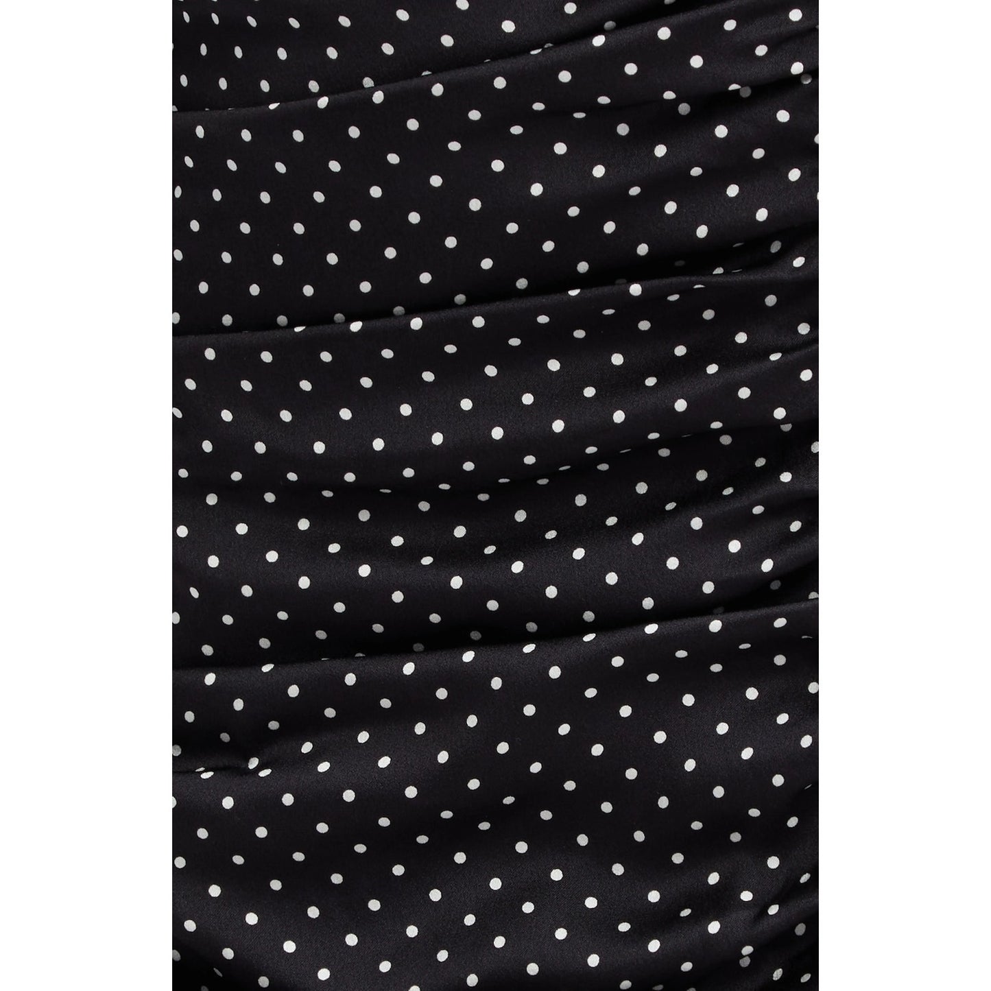 Dolce & Gabbana Black Lace-up Polka Dot Georgette Midi Dress