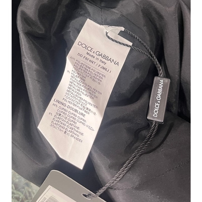 DOLCE & GABBANA Red Metallic Jacquard Sleeveless Mini Dress 40 S