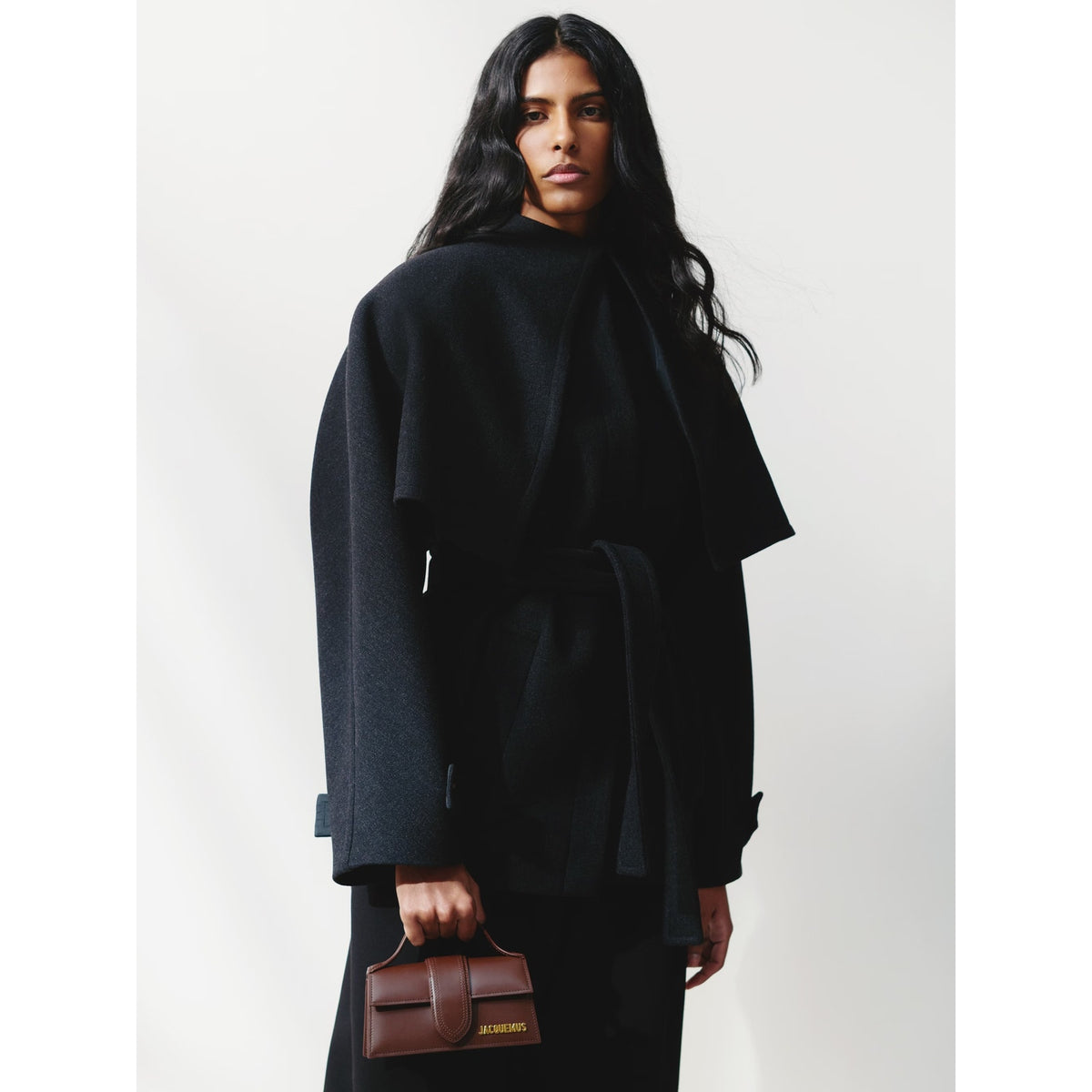 NWT Jacquemus Le Bambino Leather Bag Brown Gold Logo