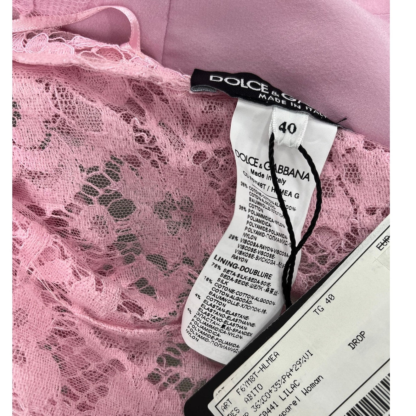 NWT Dolce & Gabbana Lace Overlay Short Sleeve Midi Dress 40 S