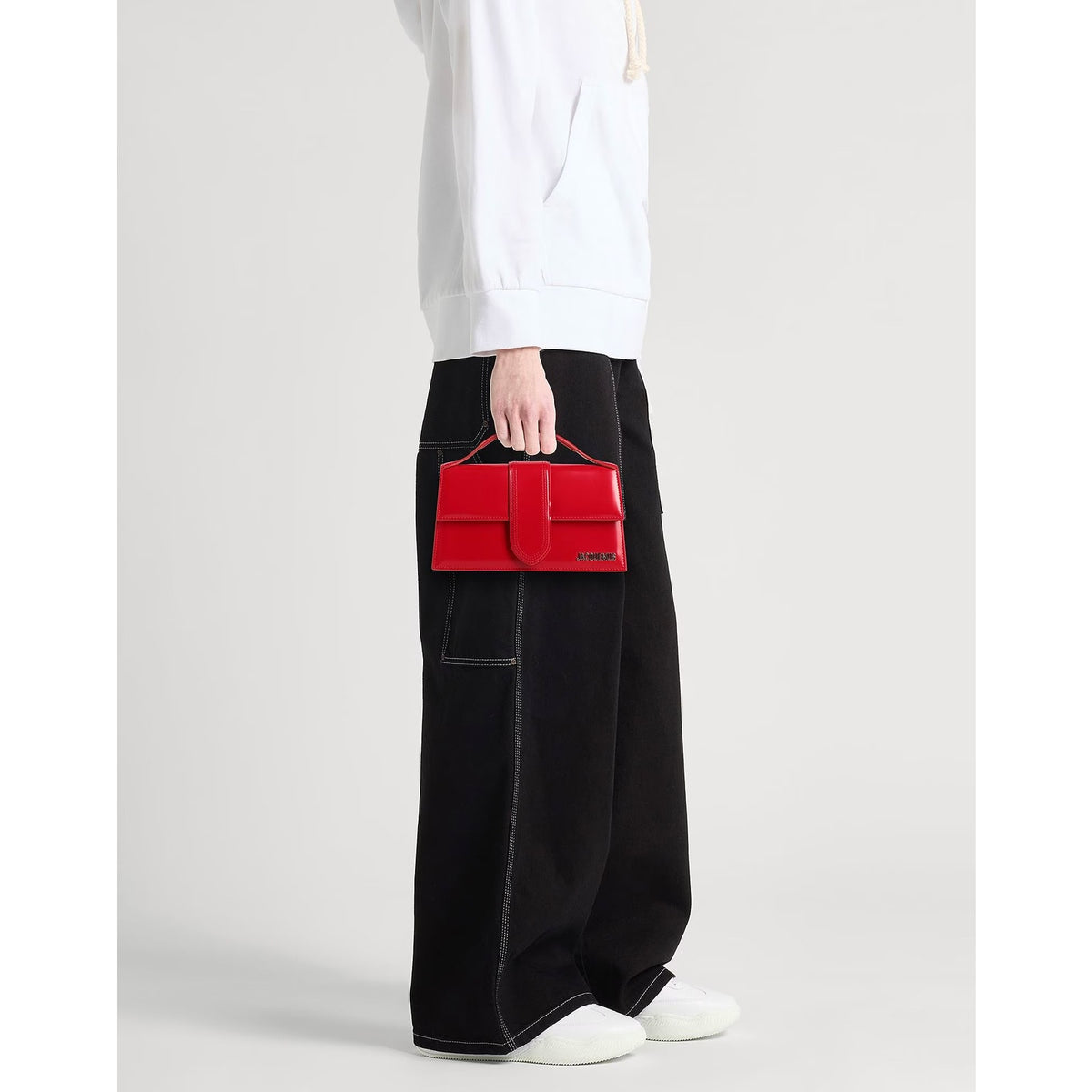NWT Jacquemus Red Le Grand Bambino Leather Crossbody Bag Logo