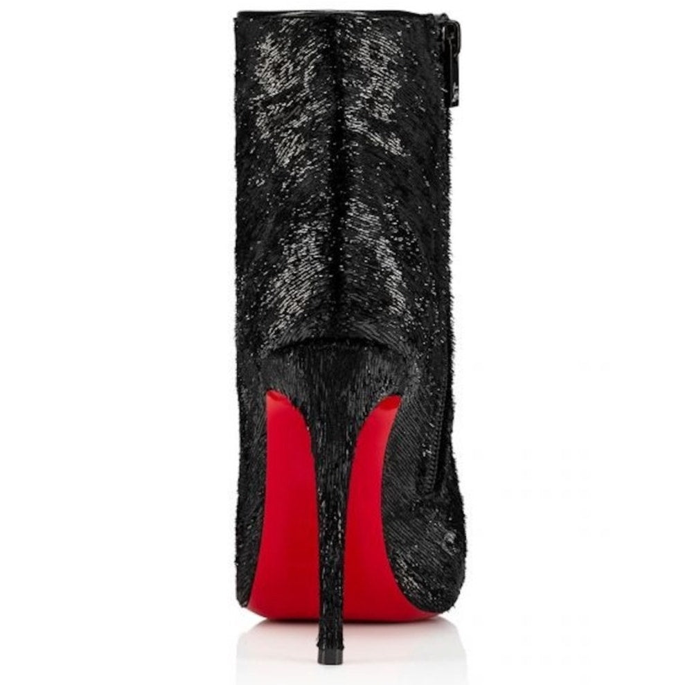 Christian Louboutin Black Velours So Kate Booty 100 Ankle Boots Pointed Toe