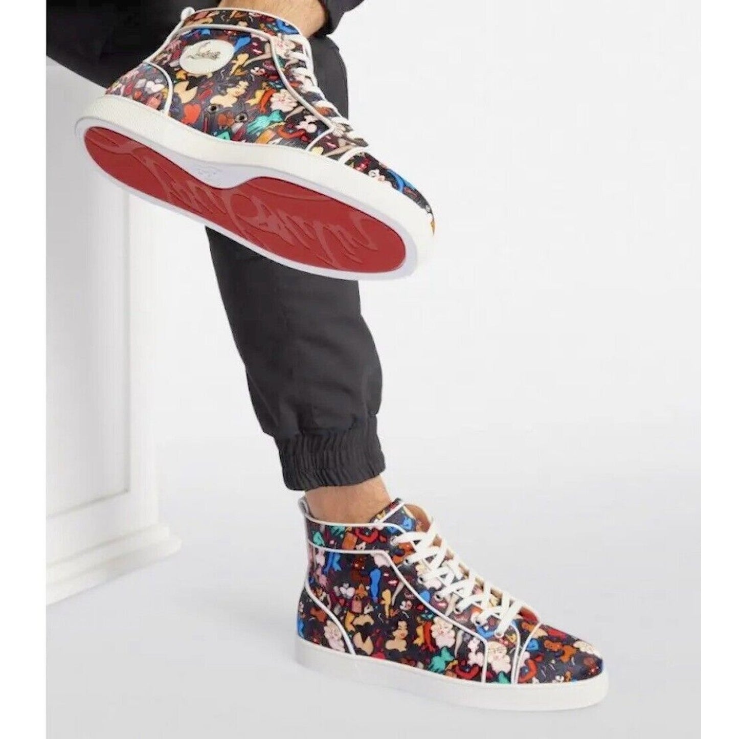 Christian Louboutin Louis Orlato Dr Bored Crepe Satin Hi-Top Sneakers