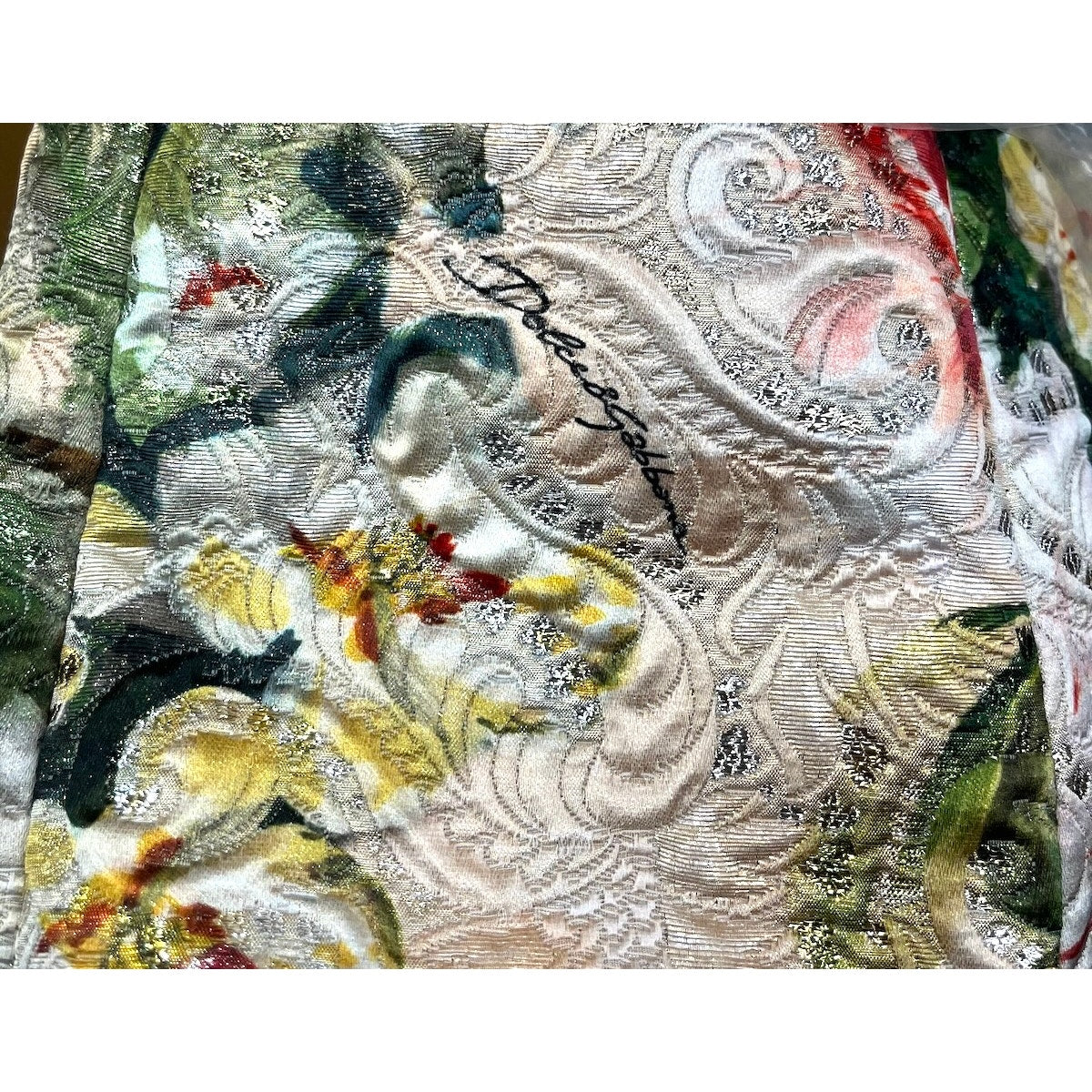 NWT DOLCE & GABBANA Metallic Floral-Print Cotton-Blend Brocade Mini Dress