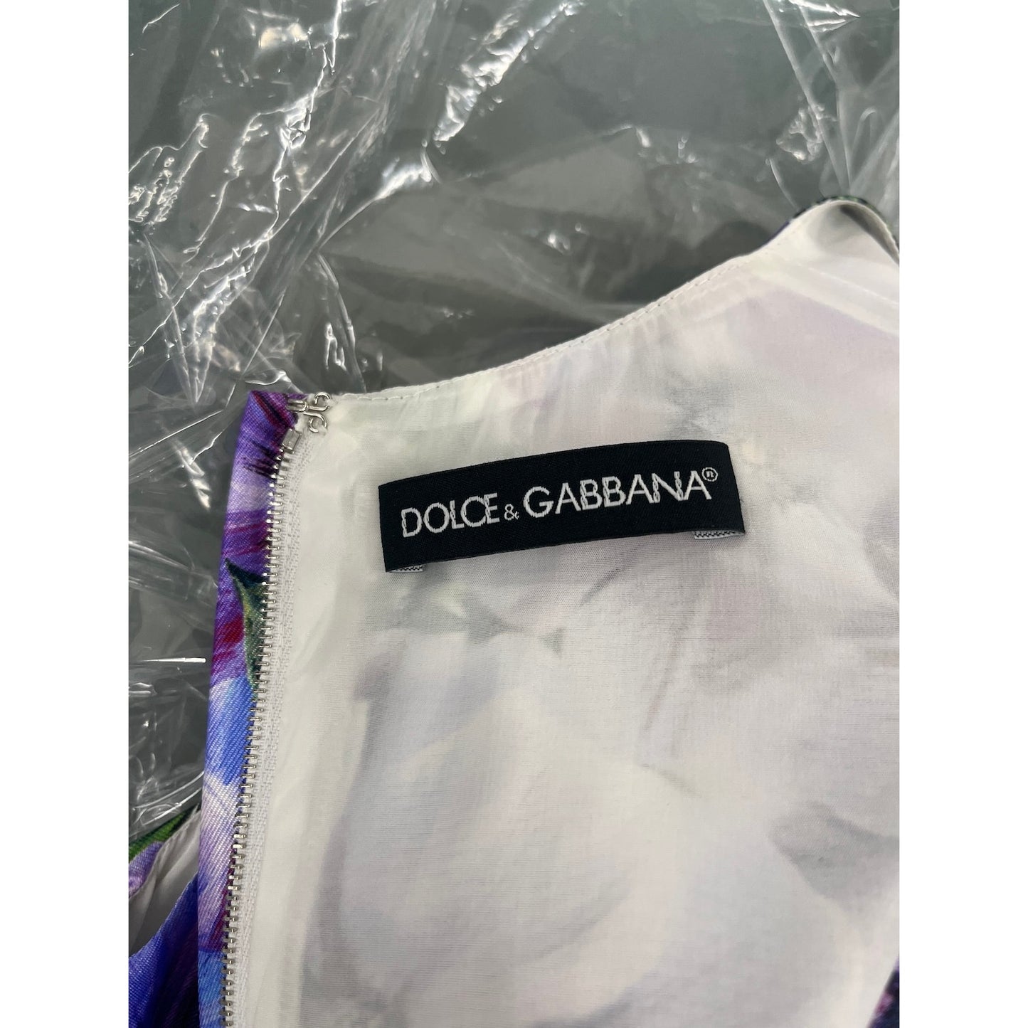 Dolce & Gabbana Purple Anemone Floral Silk Crepe De Chine Sleeveless Mini Dress