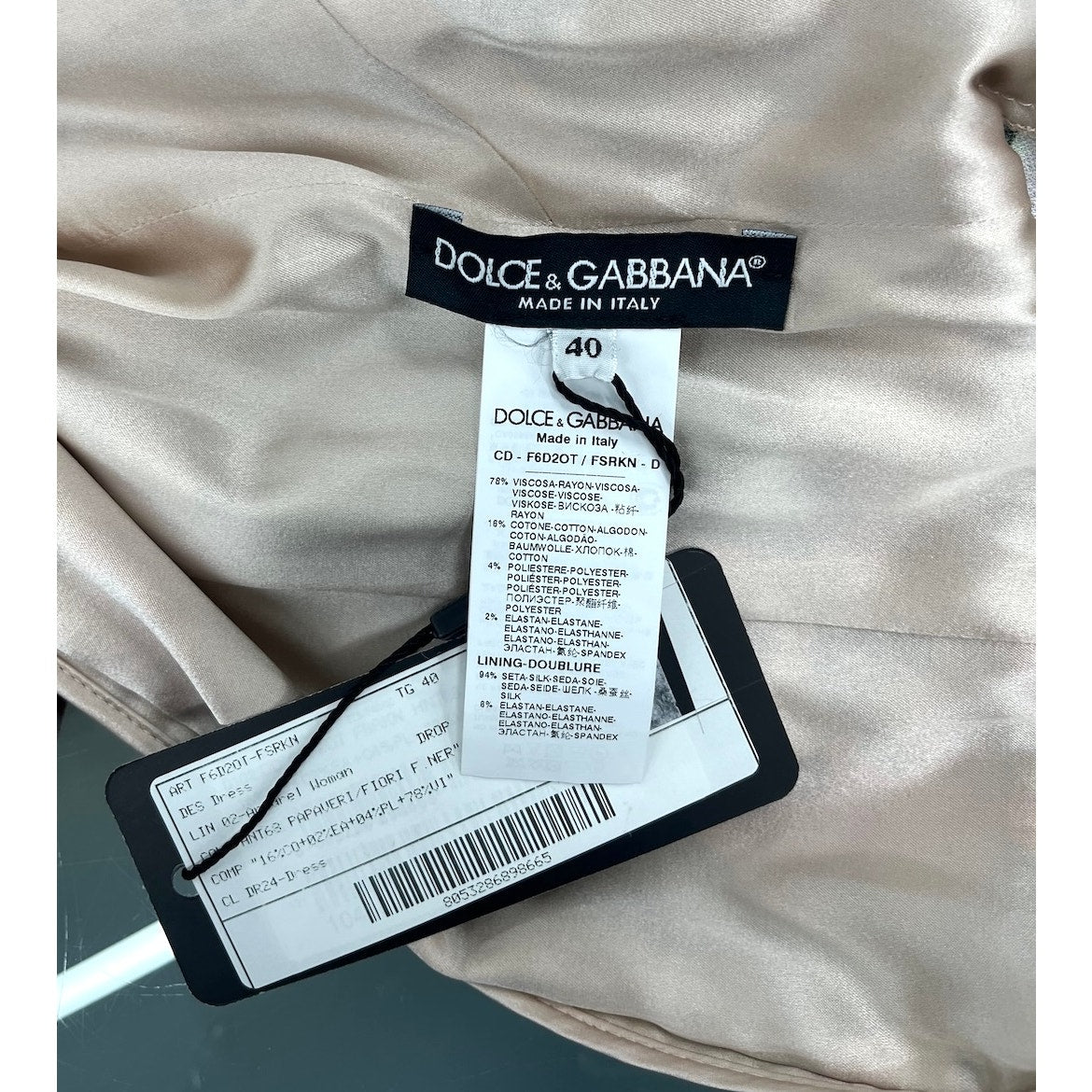 NWT Dolce & Gabbana Lace Trimmed Floral Crepe Mini Dress Multi IT 40 / S