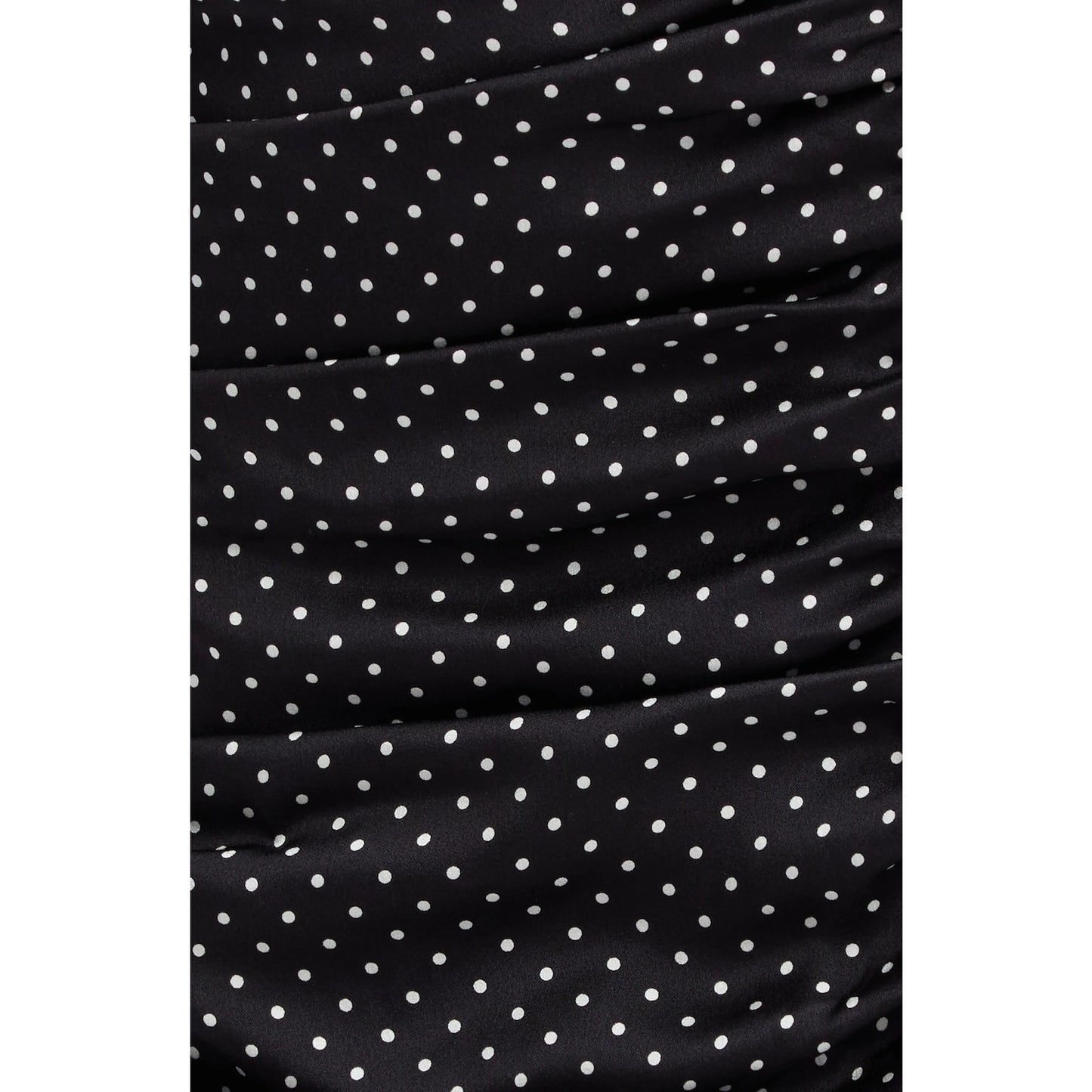 Dolce & Gabbana Black Lace-up Polka Dot Georgette Midi Dress S 40