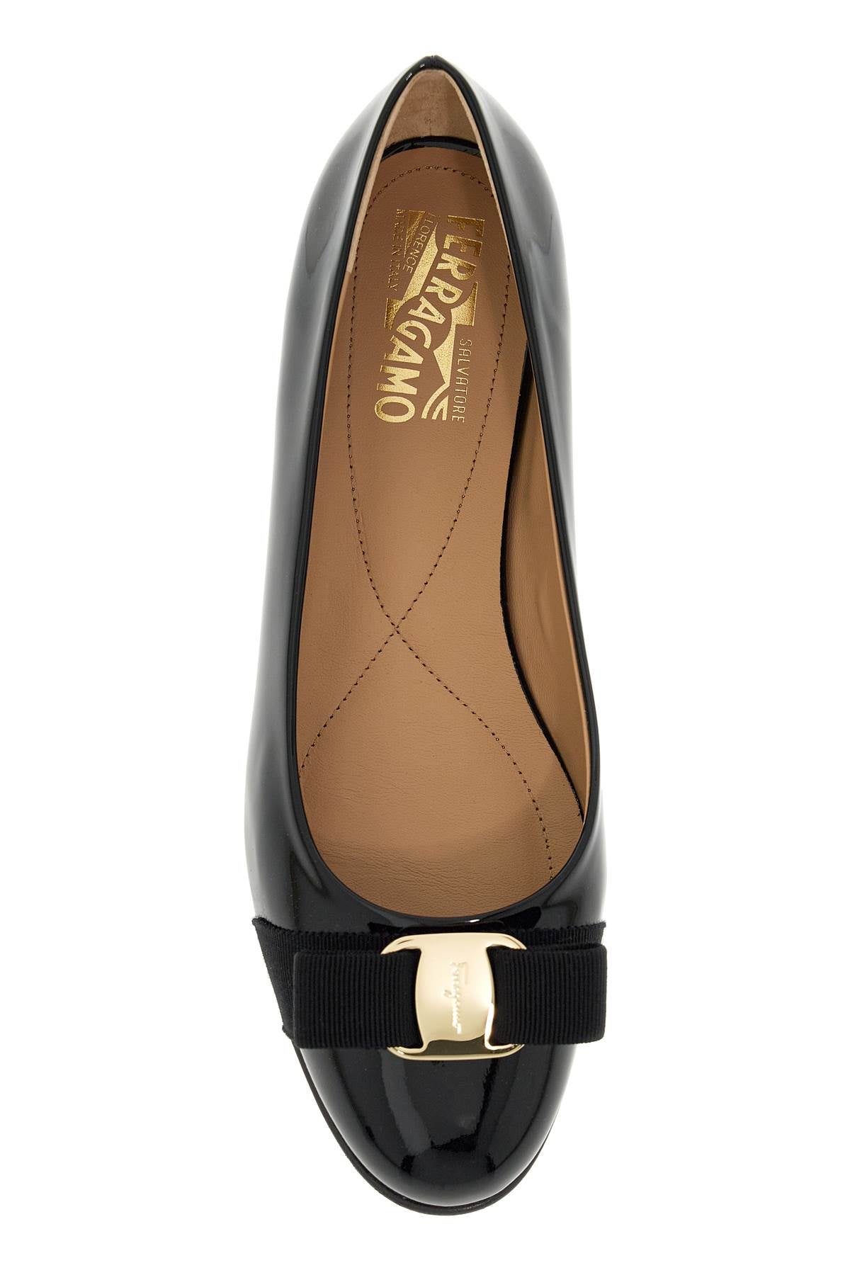 Ferragamo Patent Leather Varina Ballet Flats