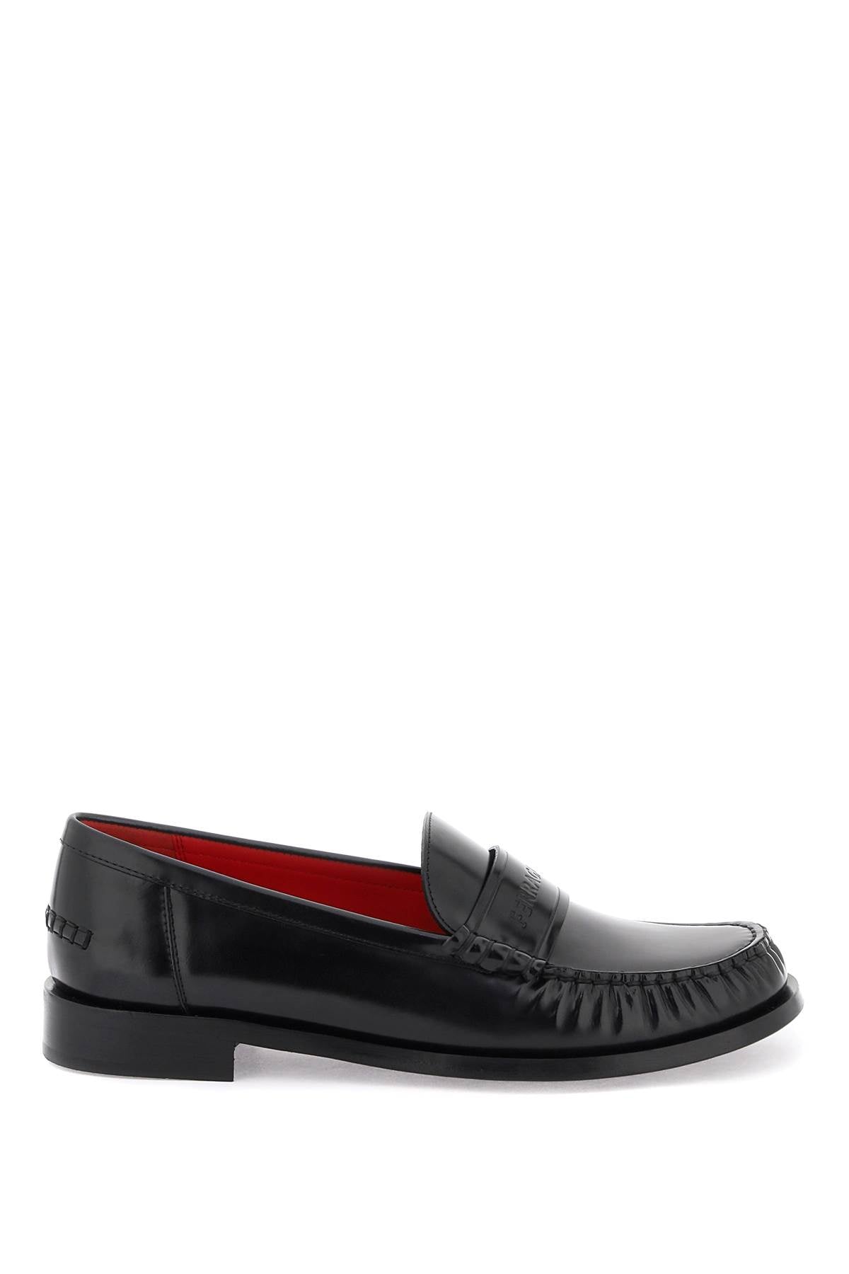 Ferragamo Leather Loafers With Embossed Logo