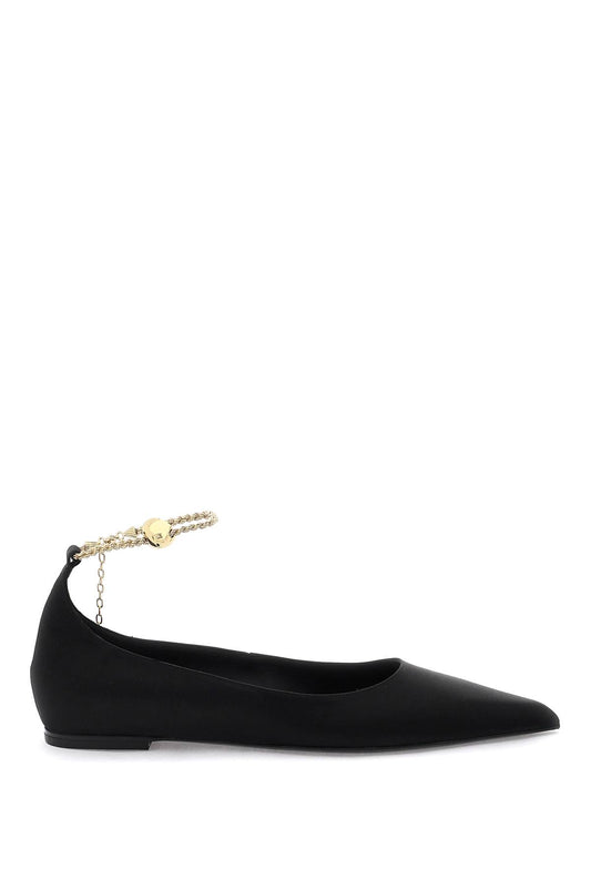 Ferragamo Ballet Flats With Ankle Chain