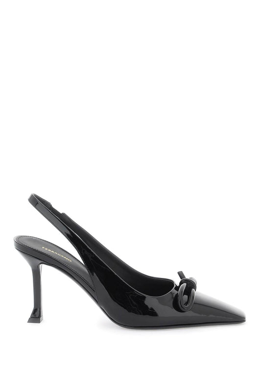 Ferragamo Asymmetric Slingback Pumps With Bow