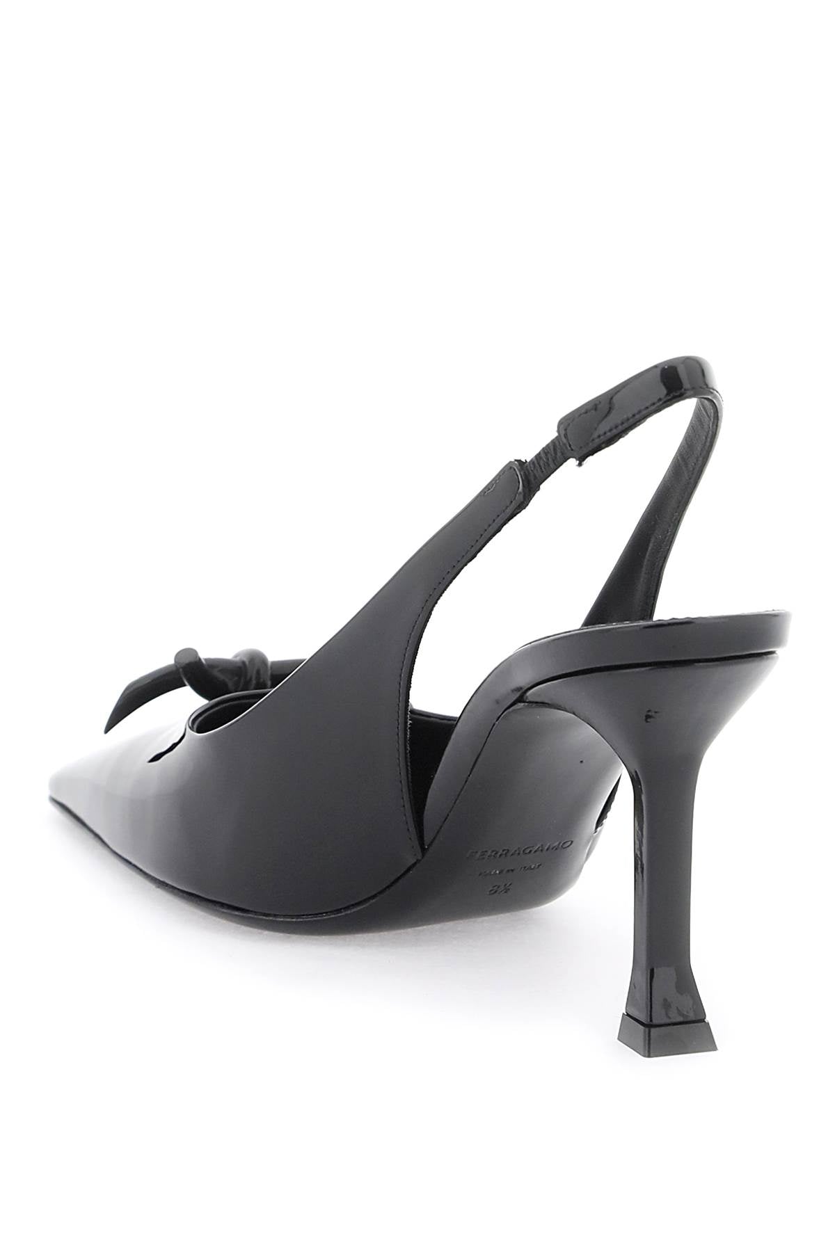 Ferragamo Asymmetric Slingback Pumps With Bow