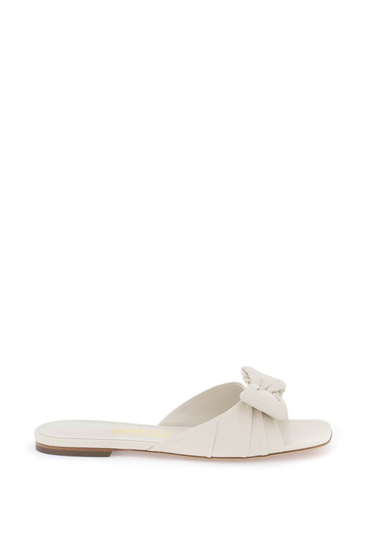 Ferragamo Nappa Slides With Bow Detail