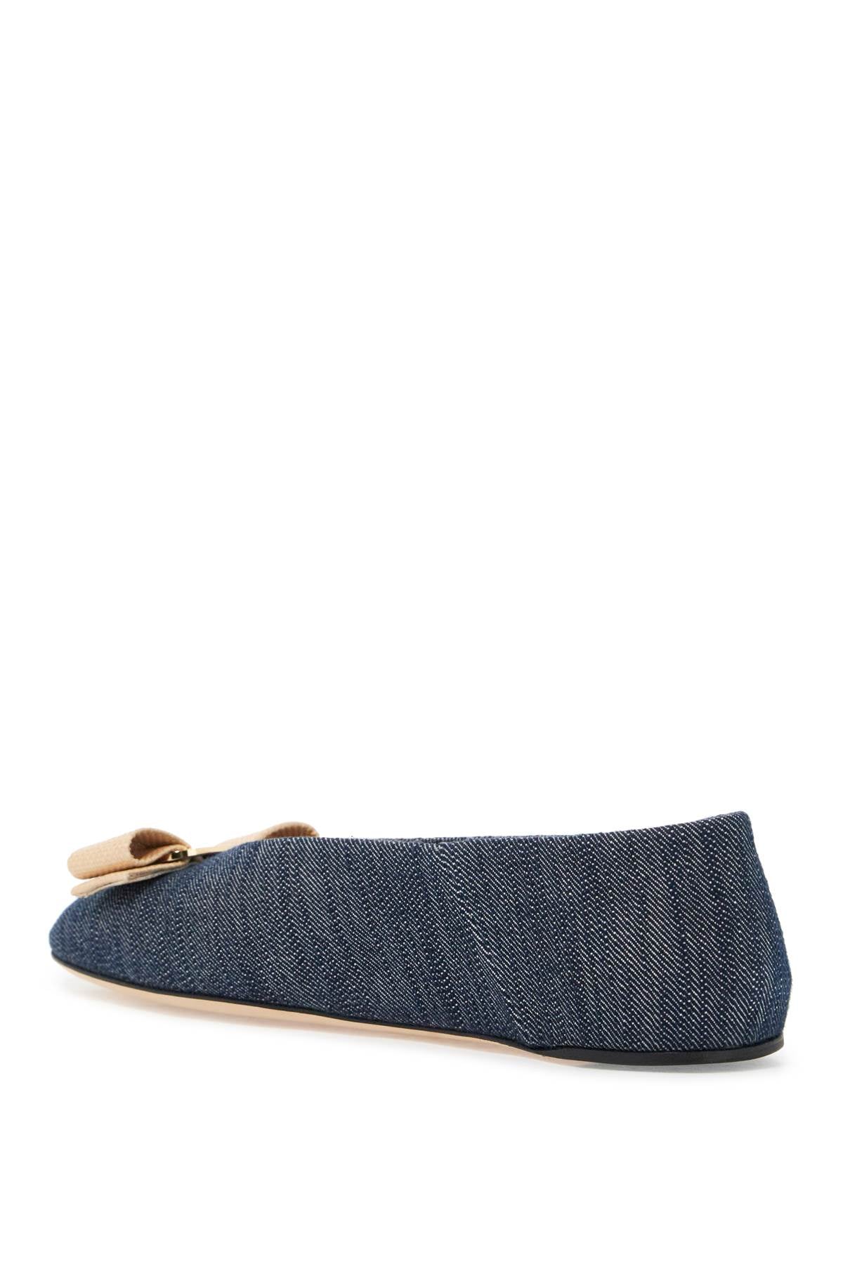 Ferragamo Denim Ballet Flats For