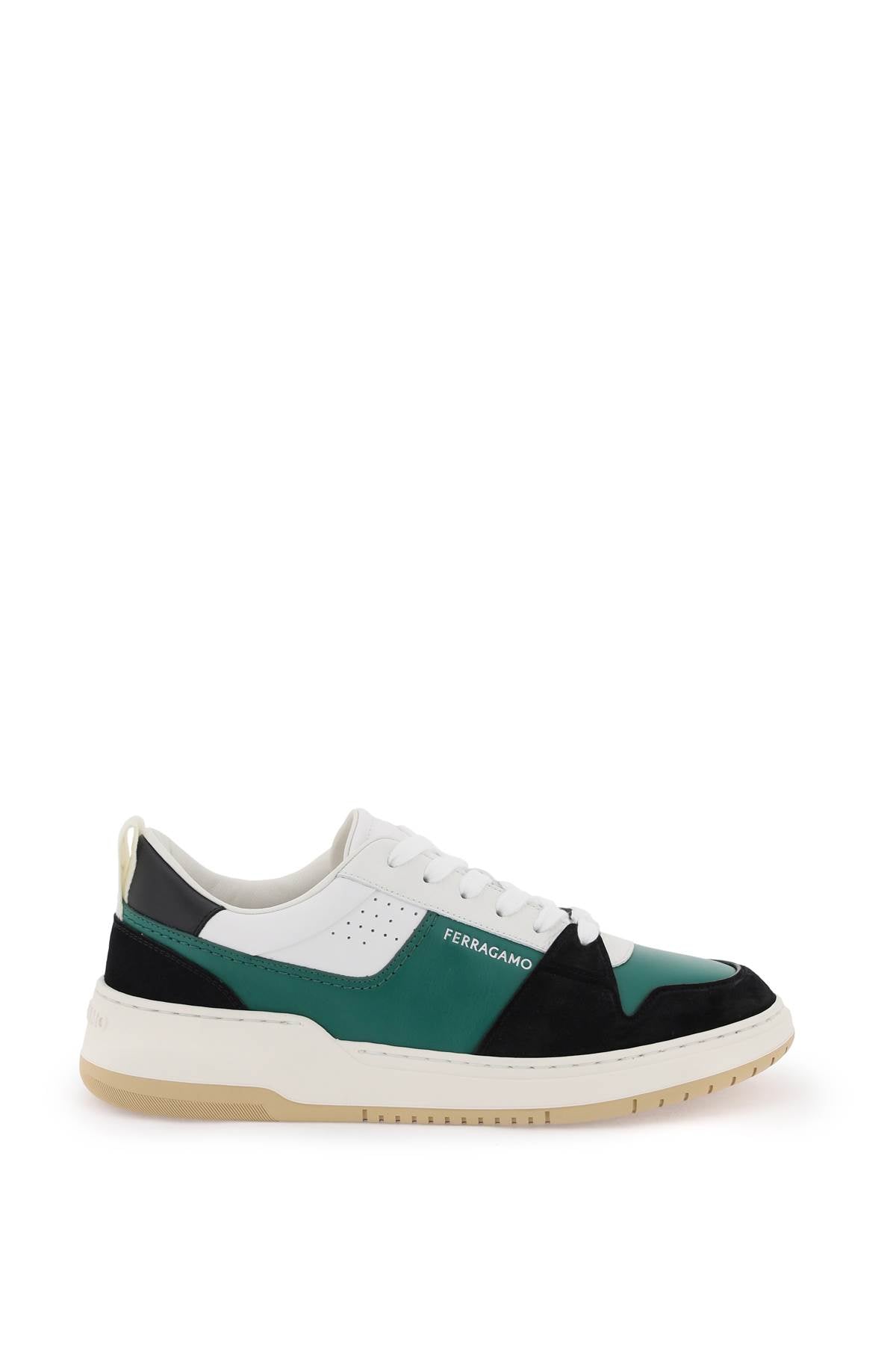 Ferragamo Smooth And Suede Leather Sneakers