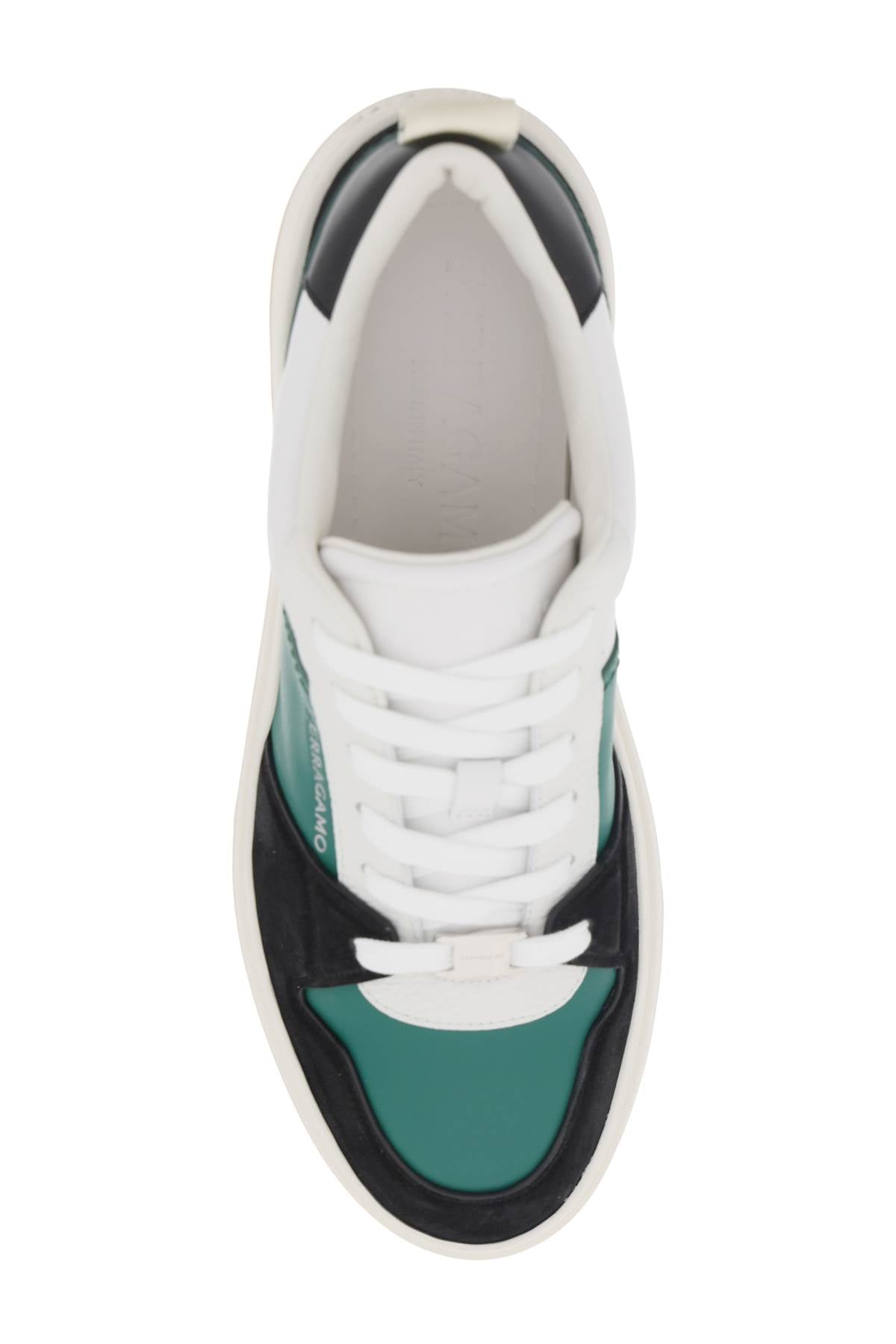 Ferragamo Smooth And Suede Leather Sneakers