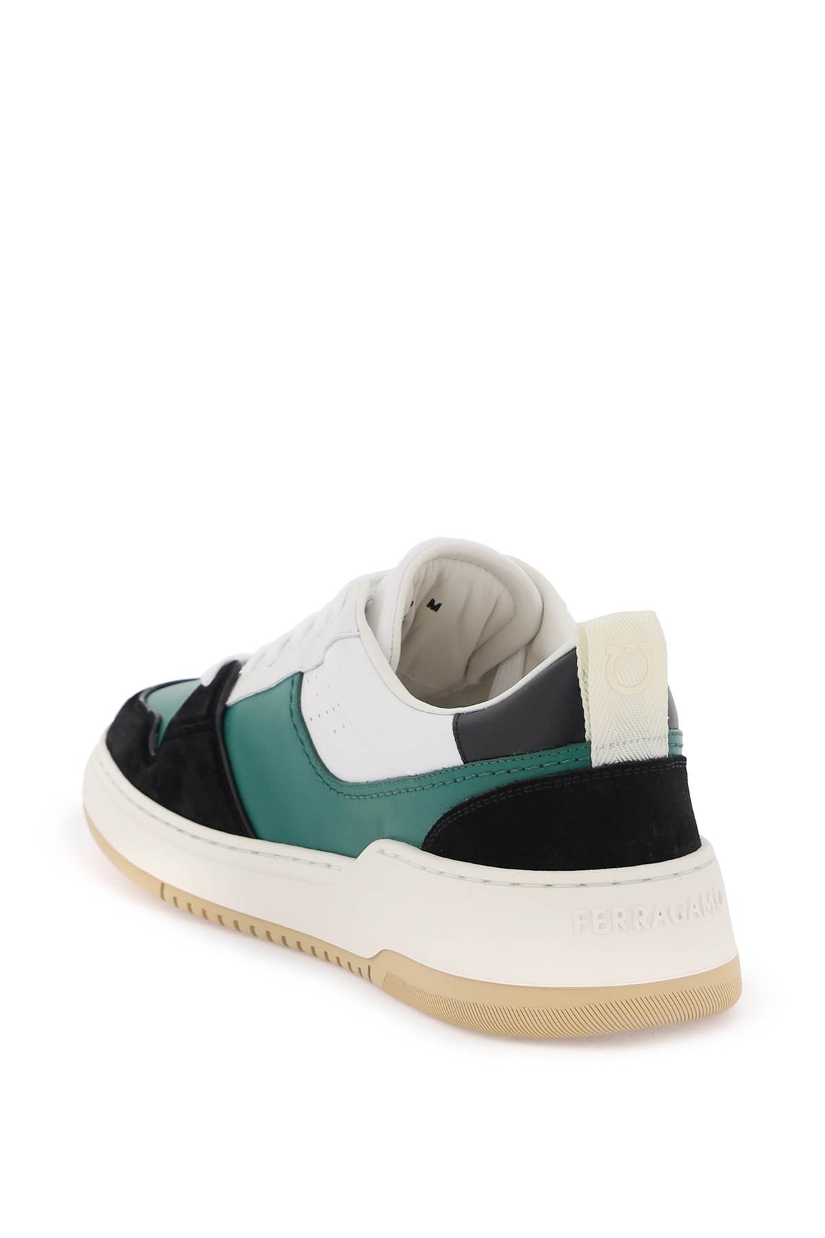 Ferragamo Smooth And Suede Leather Sneakers