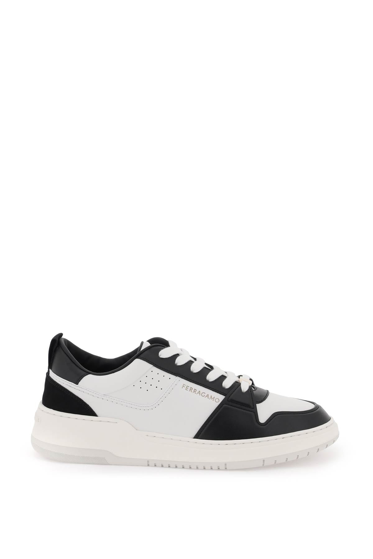 Ferragamo Two-Tone Leather Sneakers