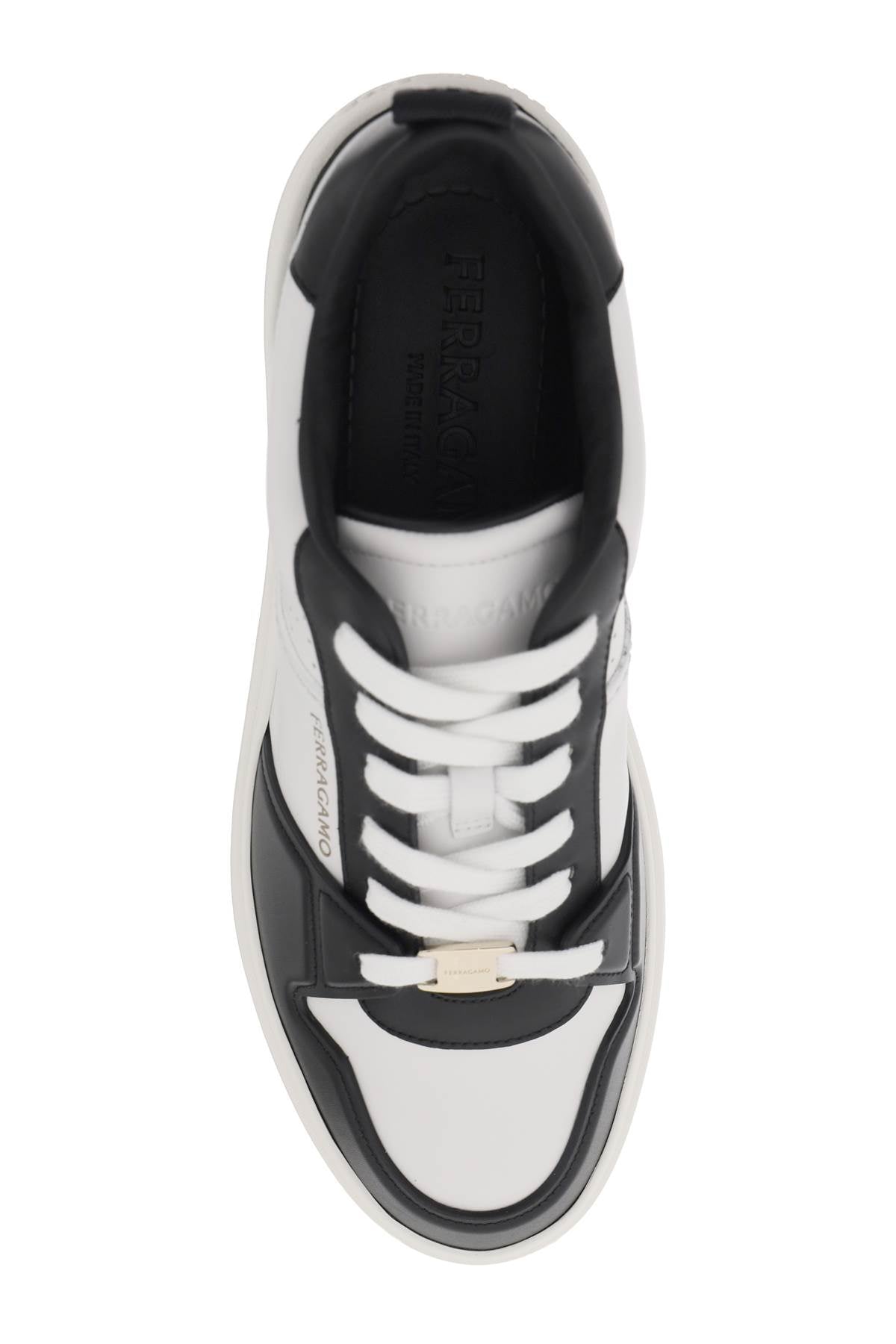 Ferragamo Two-Tone Leather Sneakers