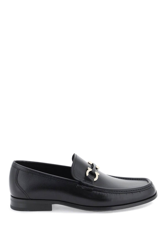 Ferragamo Grained Leather Loafers With Gancini