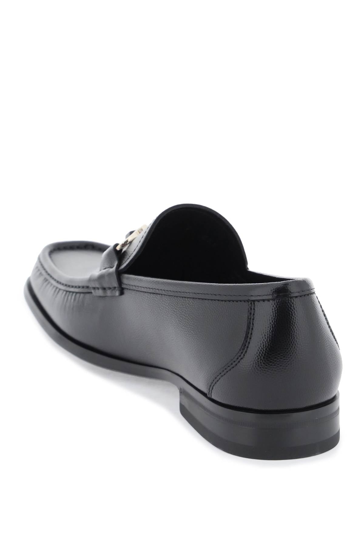 Ferragamo Grained Leather Loafers With Gancini