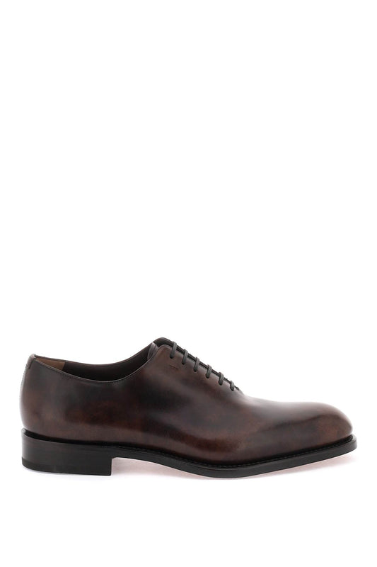 Ferragamo Shiny Leather Oxford Lace-Ups