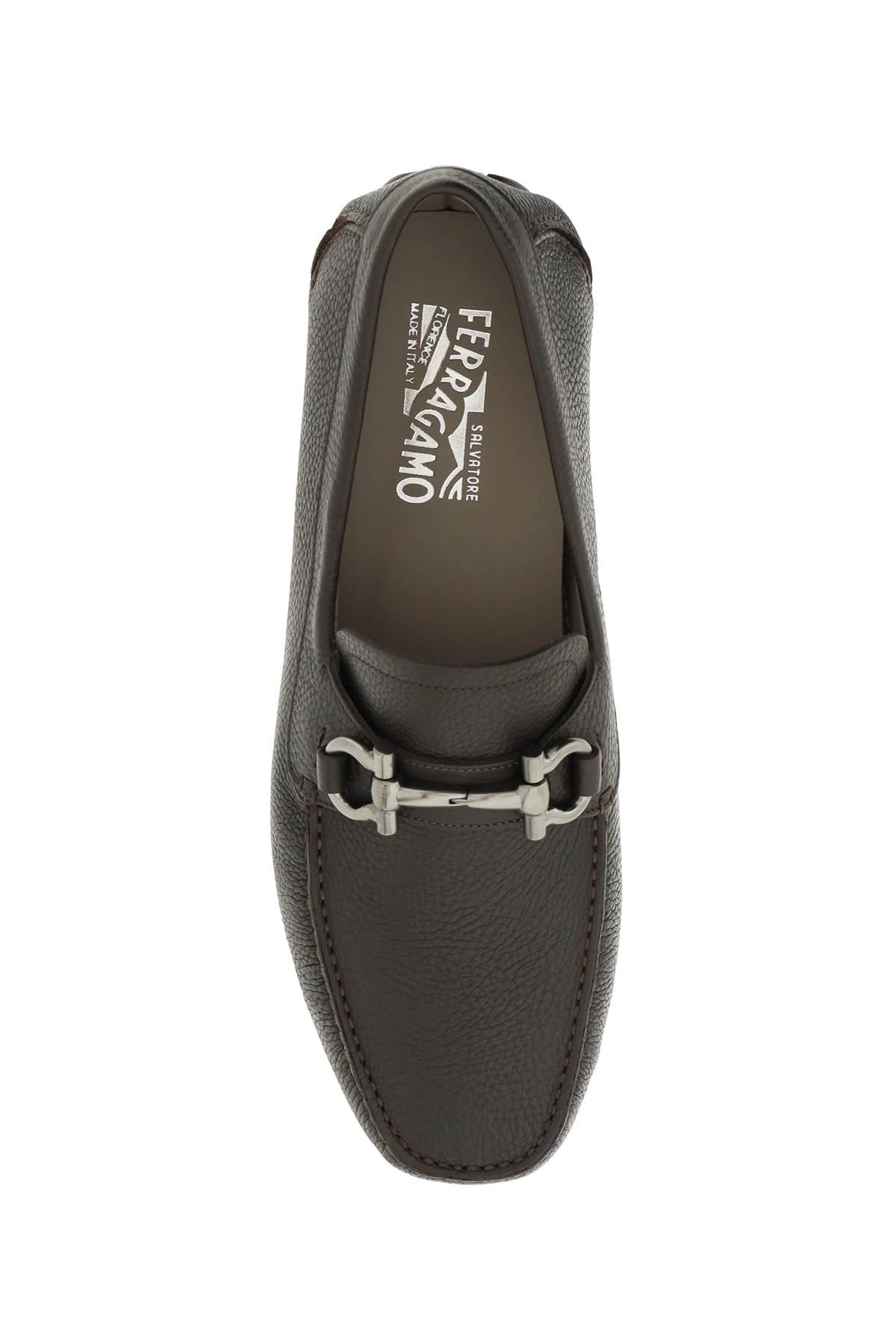 Ferragamo Geained Leather Mocassins