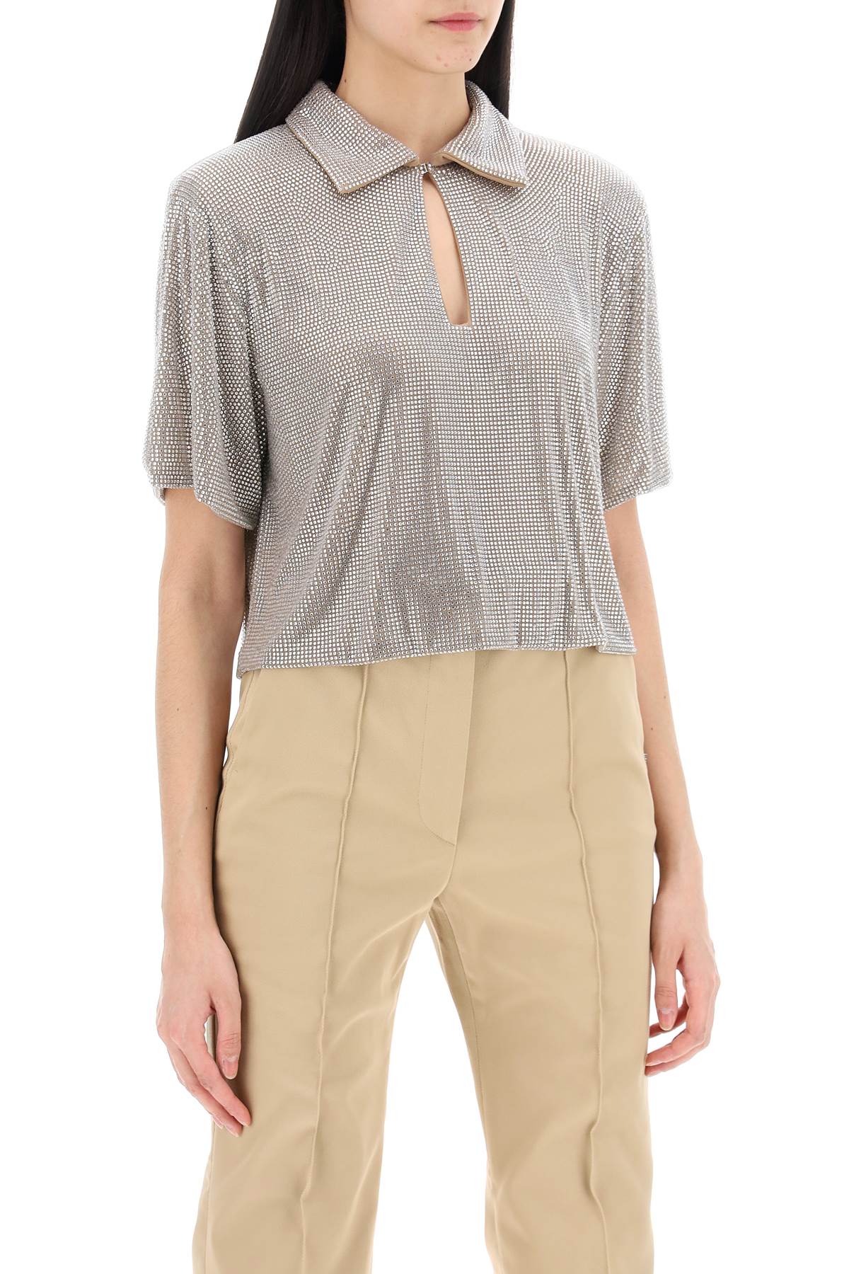 Giuseppe Di Morabito Mesh Top With Rhinest