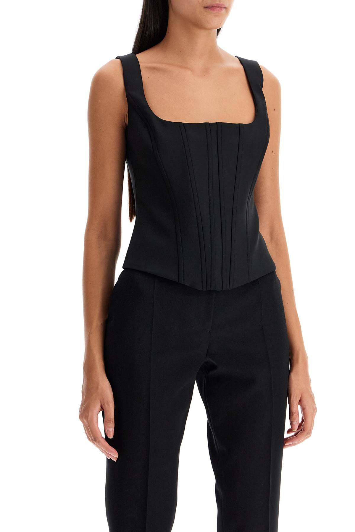 Giuseppe Di Morabito Stretch Wool Corset Top With Nine Words