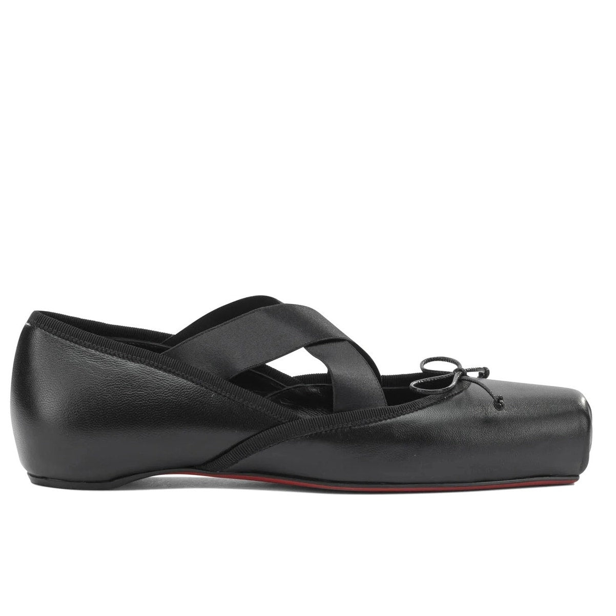 Christian Louboutin  Black Cassiasticina Leather Ballerina Flats