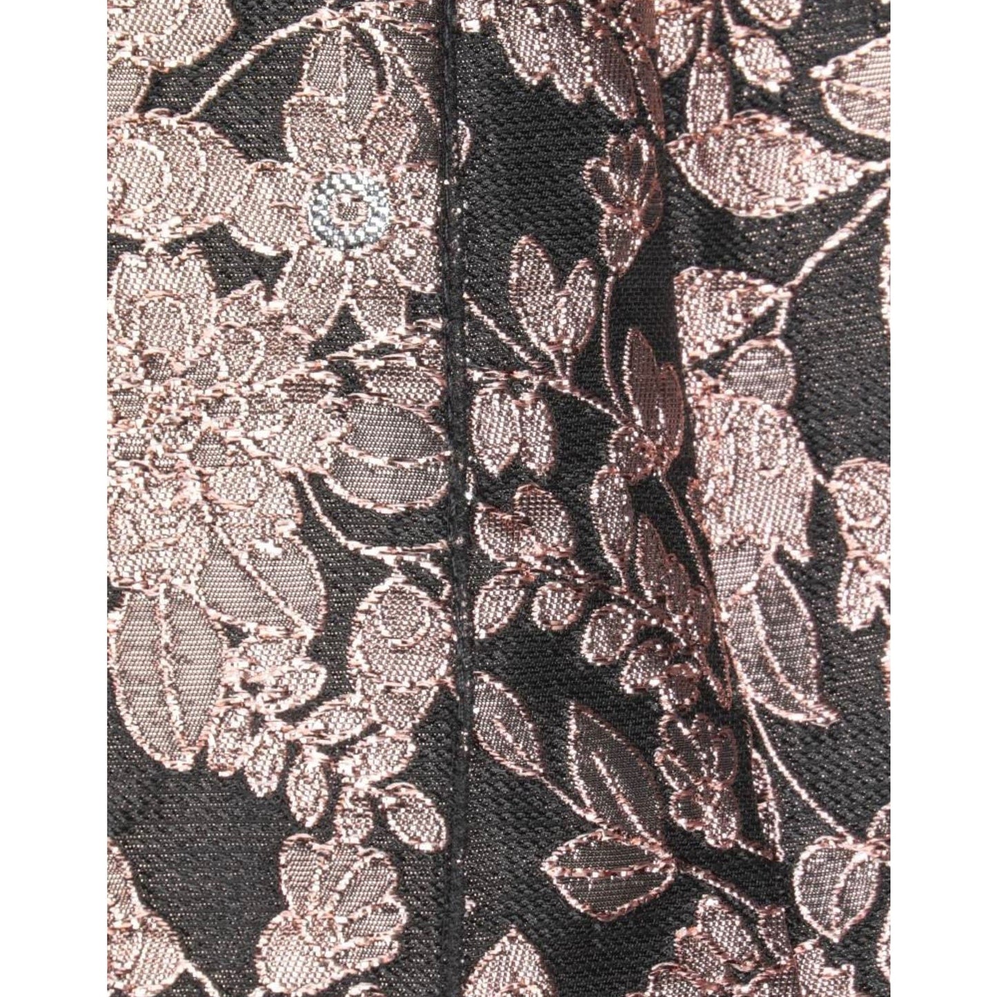 NWT Dolce & Gabbana Metallic Gold Black Pleated Jacquard Mini Skirt IT 38 US XS