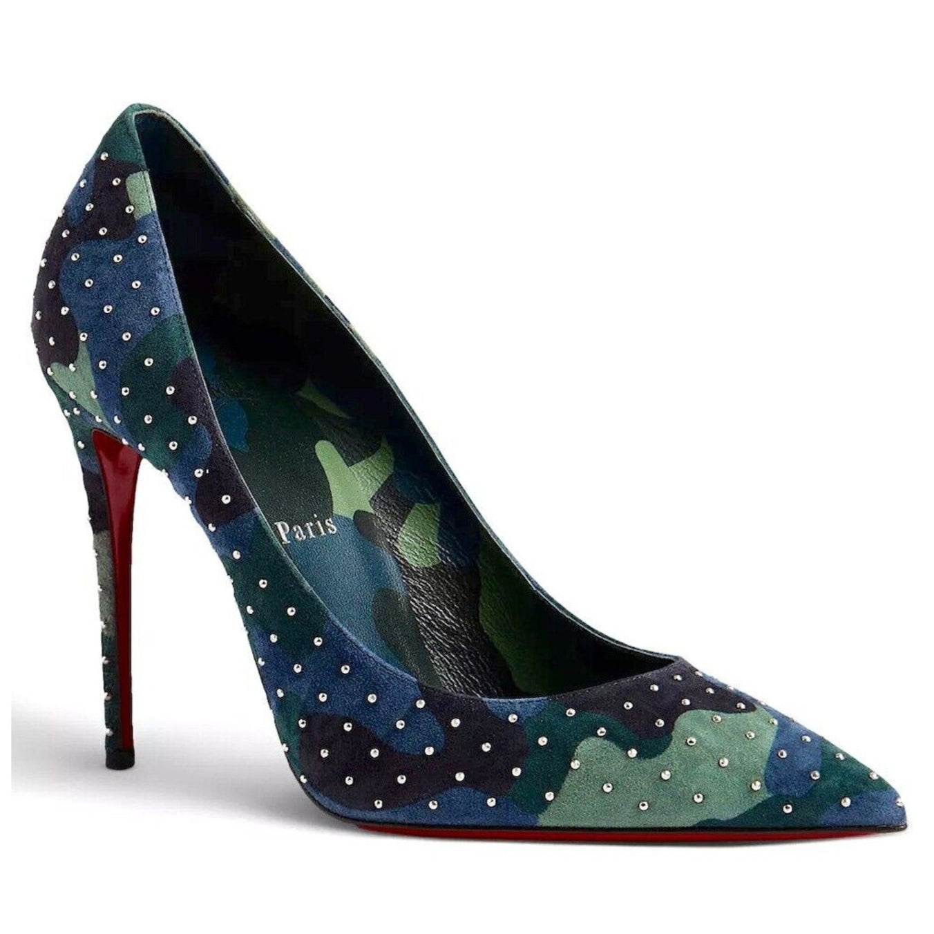 Christian Louboutin Kate Plume 100 Camouflage Micro studs Pumps Navy Blue