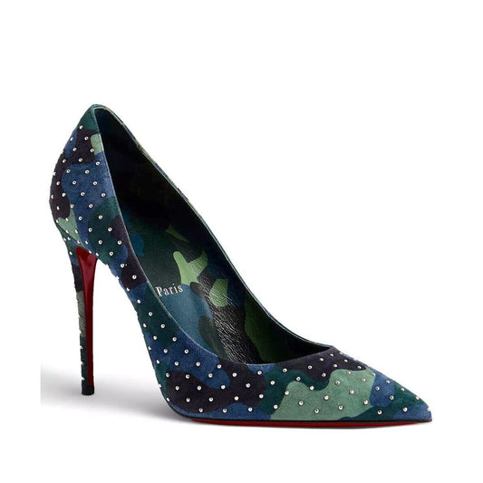 Christian Louboutin Kate Plume 100 Camouflage Micro studs Pumps Navy Blue