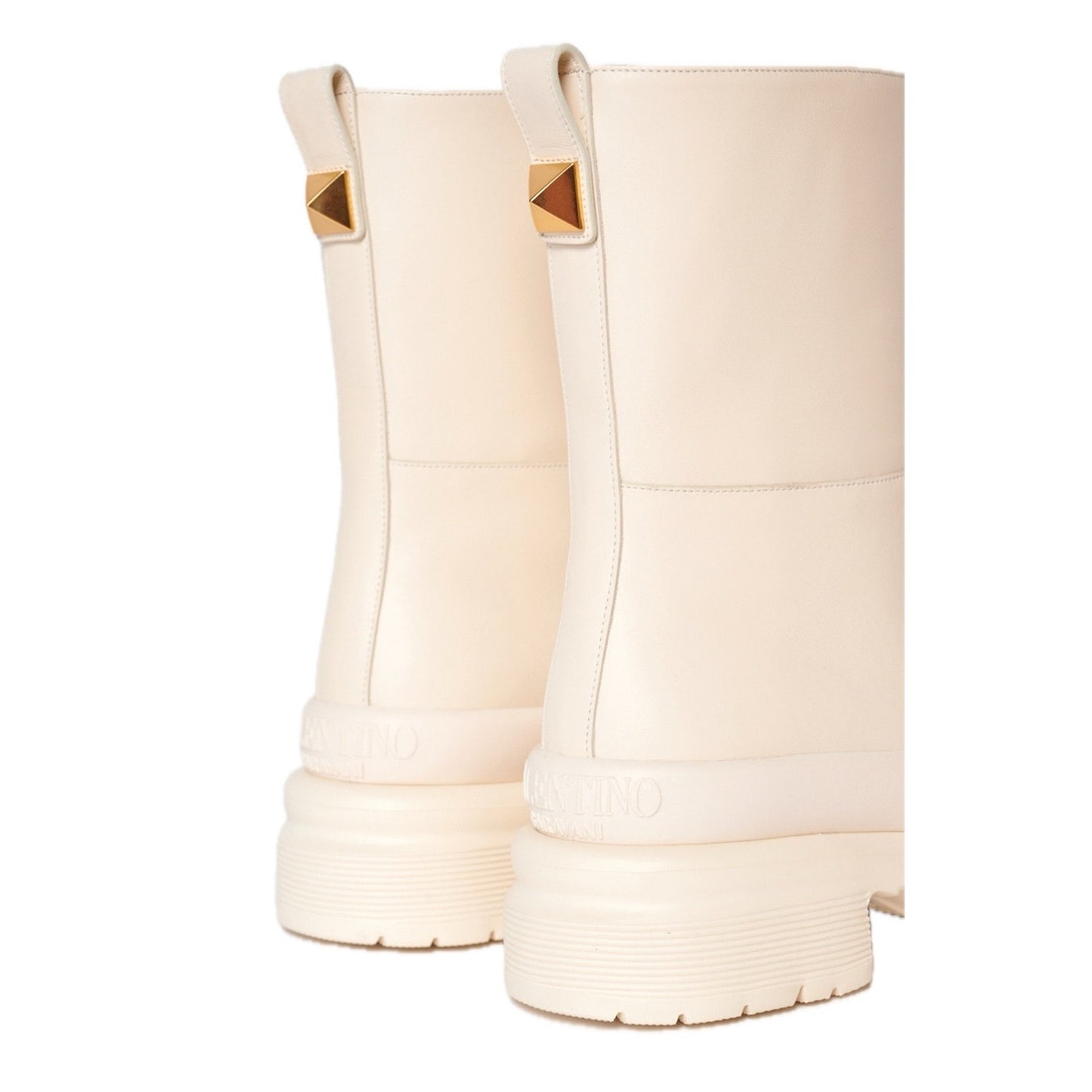 Valentino Garavani  Off-White Roman Stud Ankle Boots Ivory 37