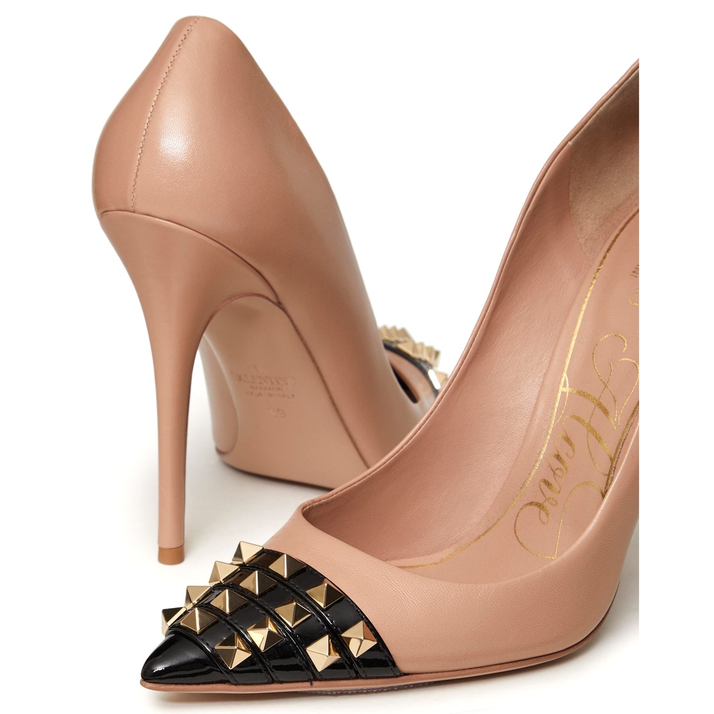 NIB Valentino Garavani Rockstud Alcove 110 Leather Pointed-toe Pumps 35