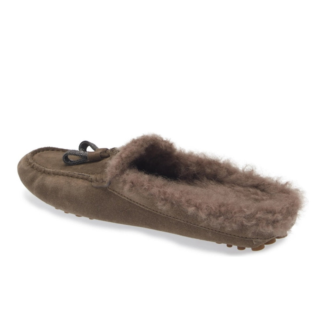 Brunello Cucinelli Monili-embellished Shearling Mule Slippers