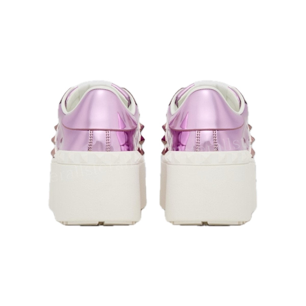 Valentino Garavani Pink Platform Rockstud Untitled Mirror-effect Sneakers