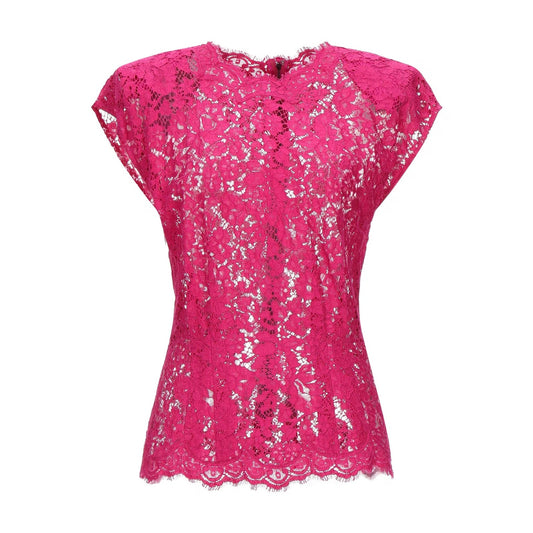 NWT Dolce & Gabbana Pink Lace Sleeveless Tank Top Blouse IT 40 S
