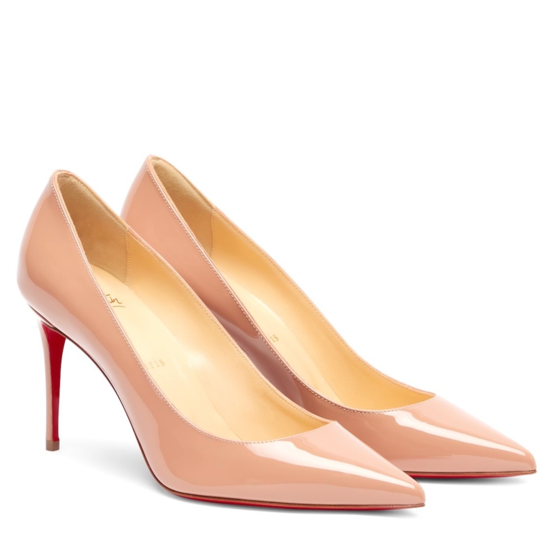Christian Louboutin  Kate 85MM Patent Leather Pumps Nude