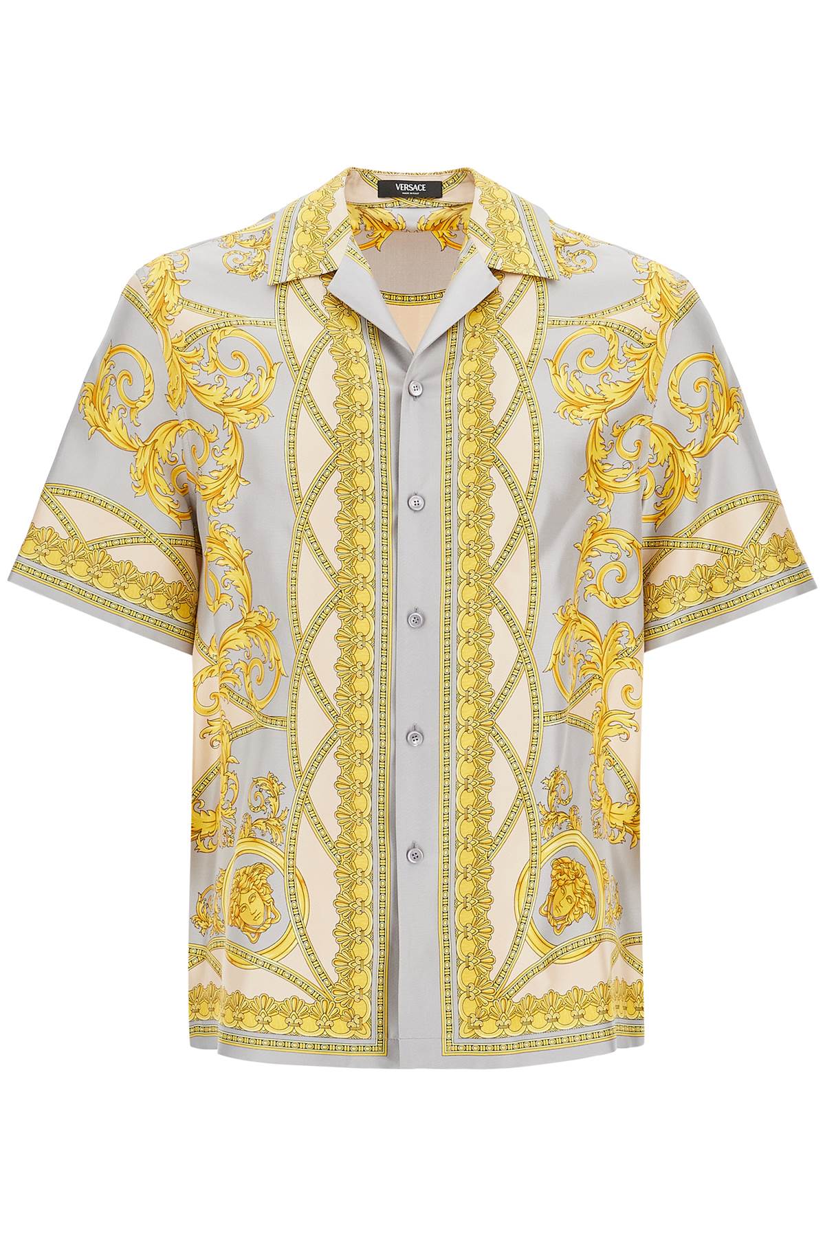 Versace Printed Silk Bowling Shirt From The Gods Collection