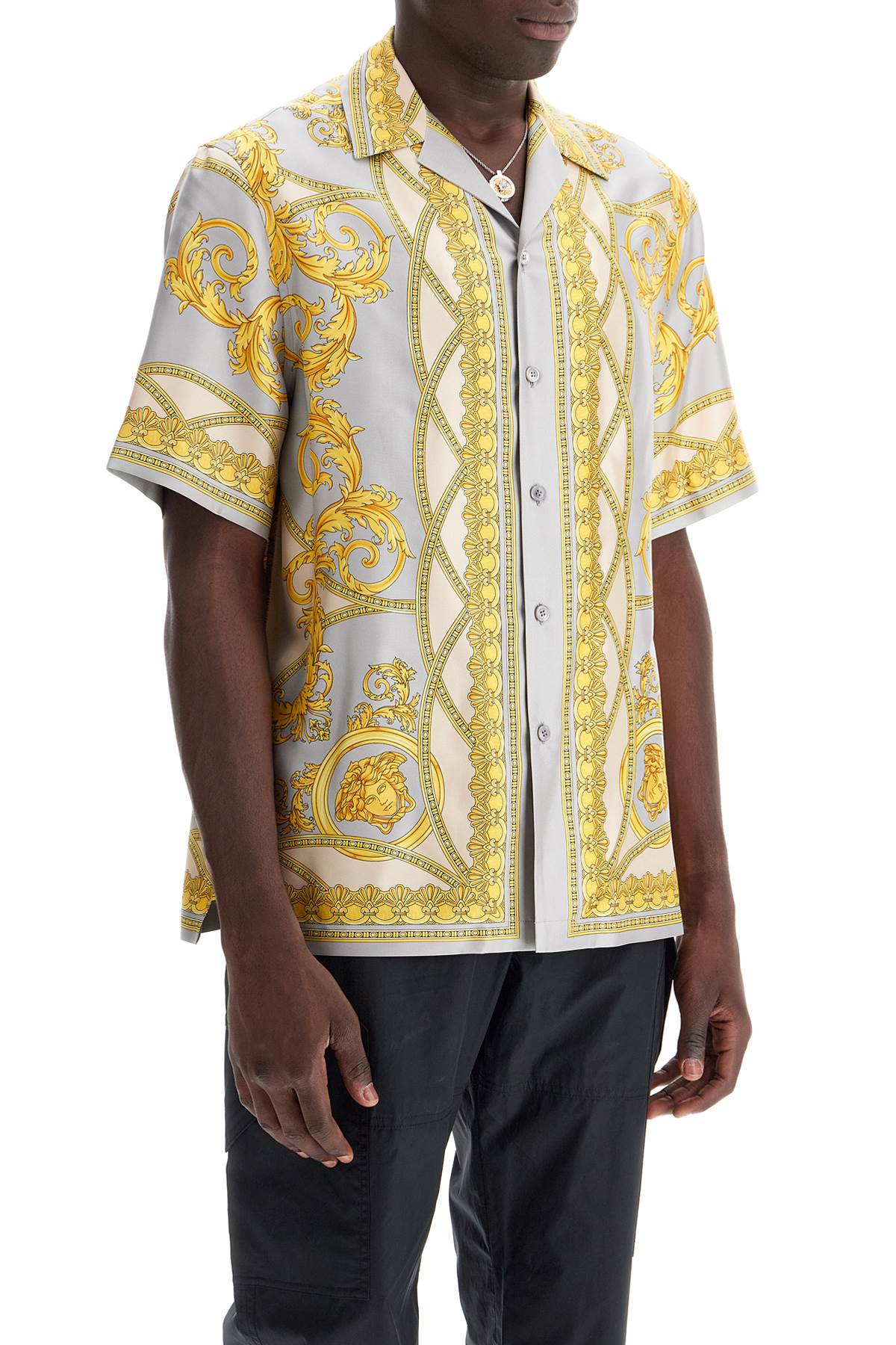 Versace Printed Silk Bowling Shirt From The Gods Collection