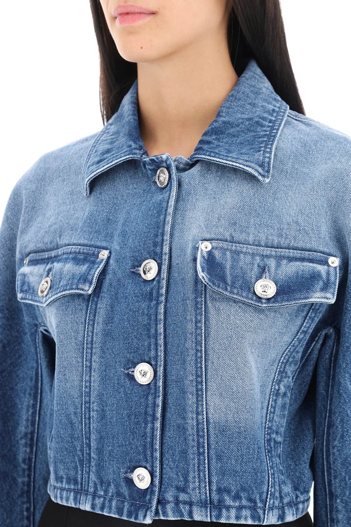 Versace Cropped Denim Jacket