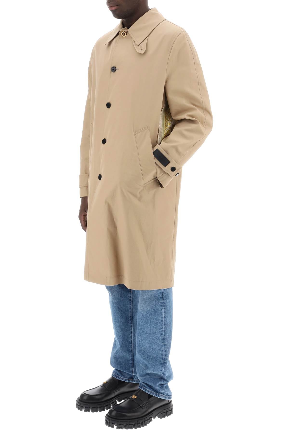 Versace Single-Breasted Waterproof Coat With