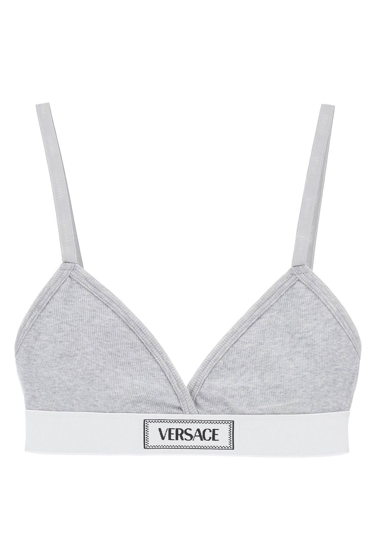 Versace 90S Logo Ribbed Bralette