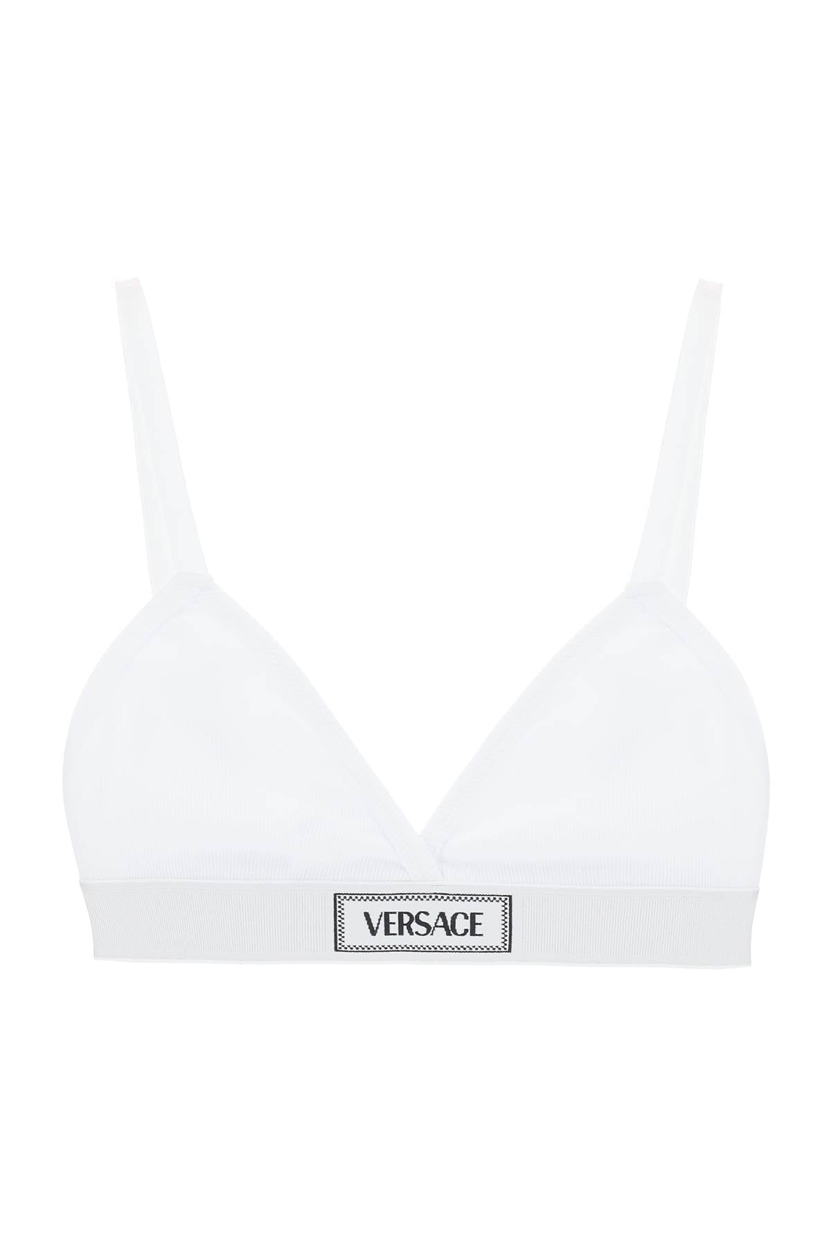 Versace 90S Logo Ribbed Bralette