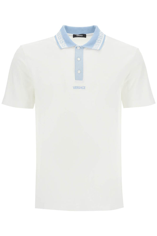 Versace Polo Shirt With Greek Motif