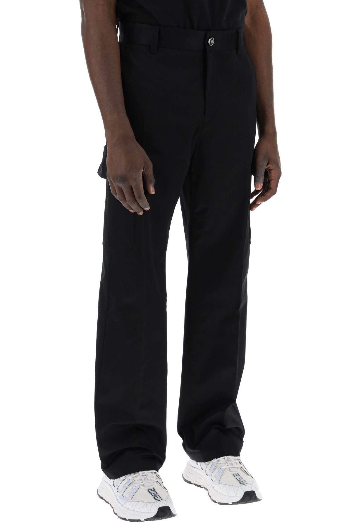 Versace Cotton Gabardine Cargo Pants In