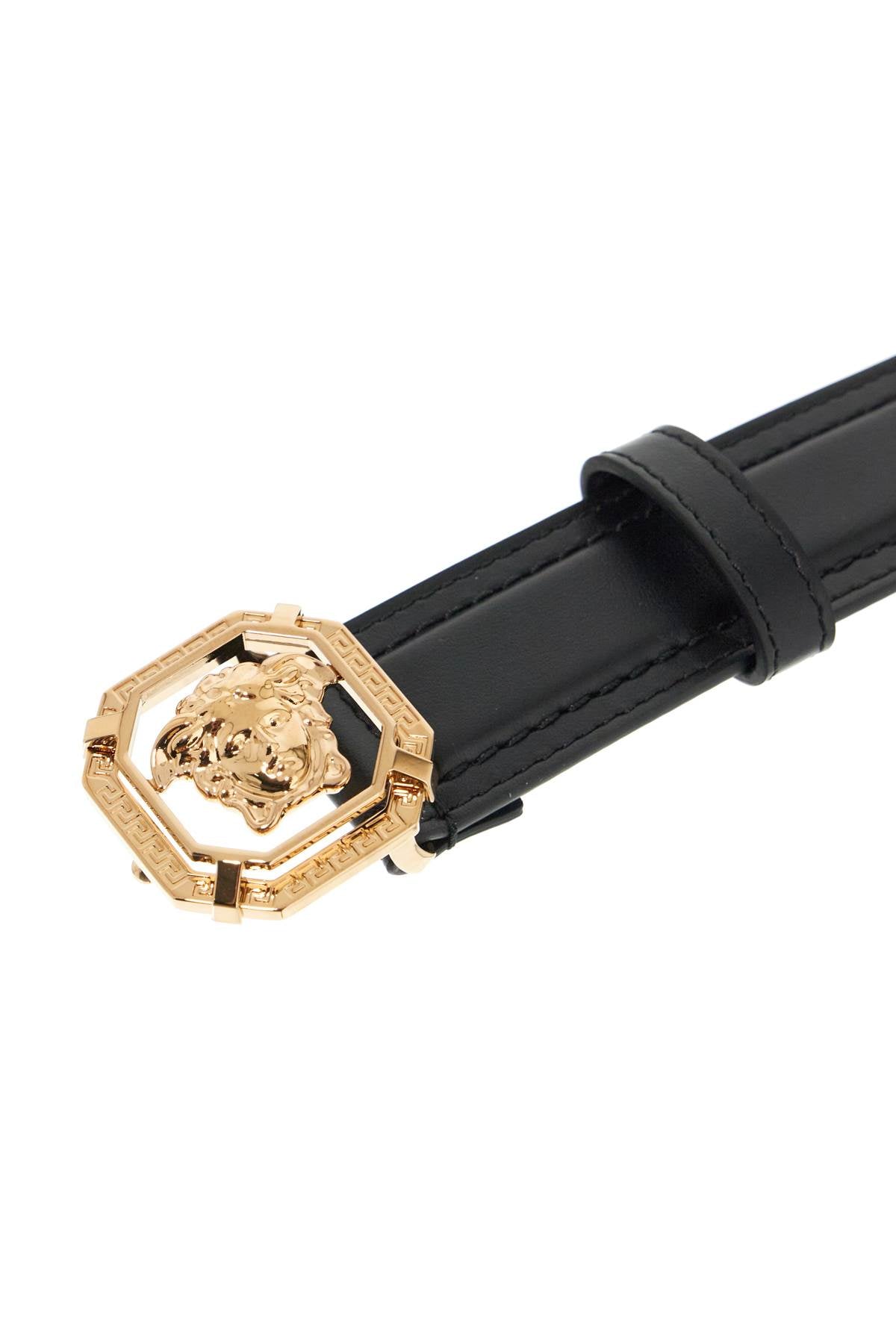 Versace Leather Medusa Belt With